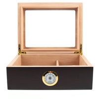 Load image into Gallery viewer, Premium Cigar Wood Box with Glass Top - Elegant Cigar Storage Solution
