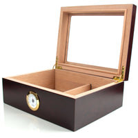 Load image into Gallery viewer, Premium Cigar Wood Box with Glass Top - Elegant Cigar Storage Solution
