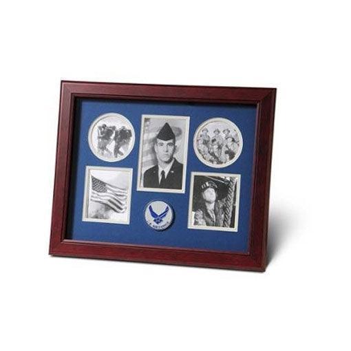 5 Picture Collage Aim High Air Force Medallion Frame