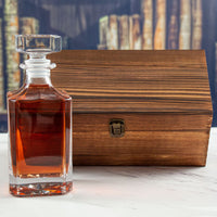 Load image into Gallery viewer, Custom Wood Box With Classic Decanter - Add Your Logo Here - Add Your Brand Name - Add Your Design
